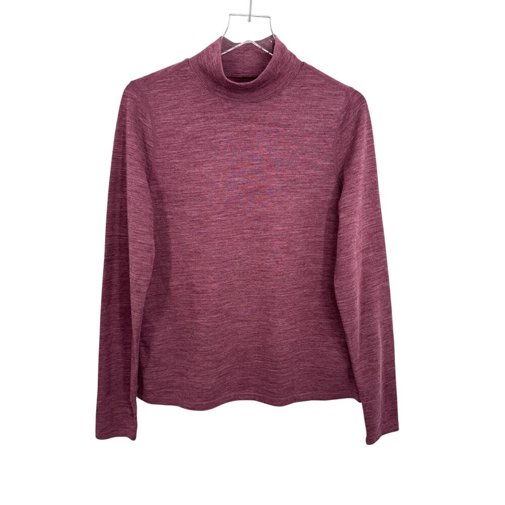Wicked Wool base layer top women's large merino wool mock neck pullover outdoor
